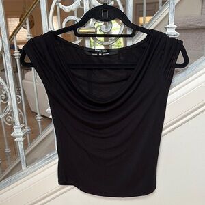 Urban Outfitters Black Fitted Short Sleeve Blouse